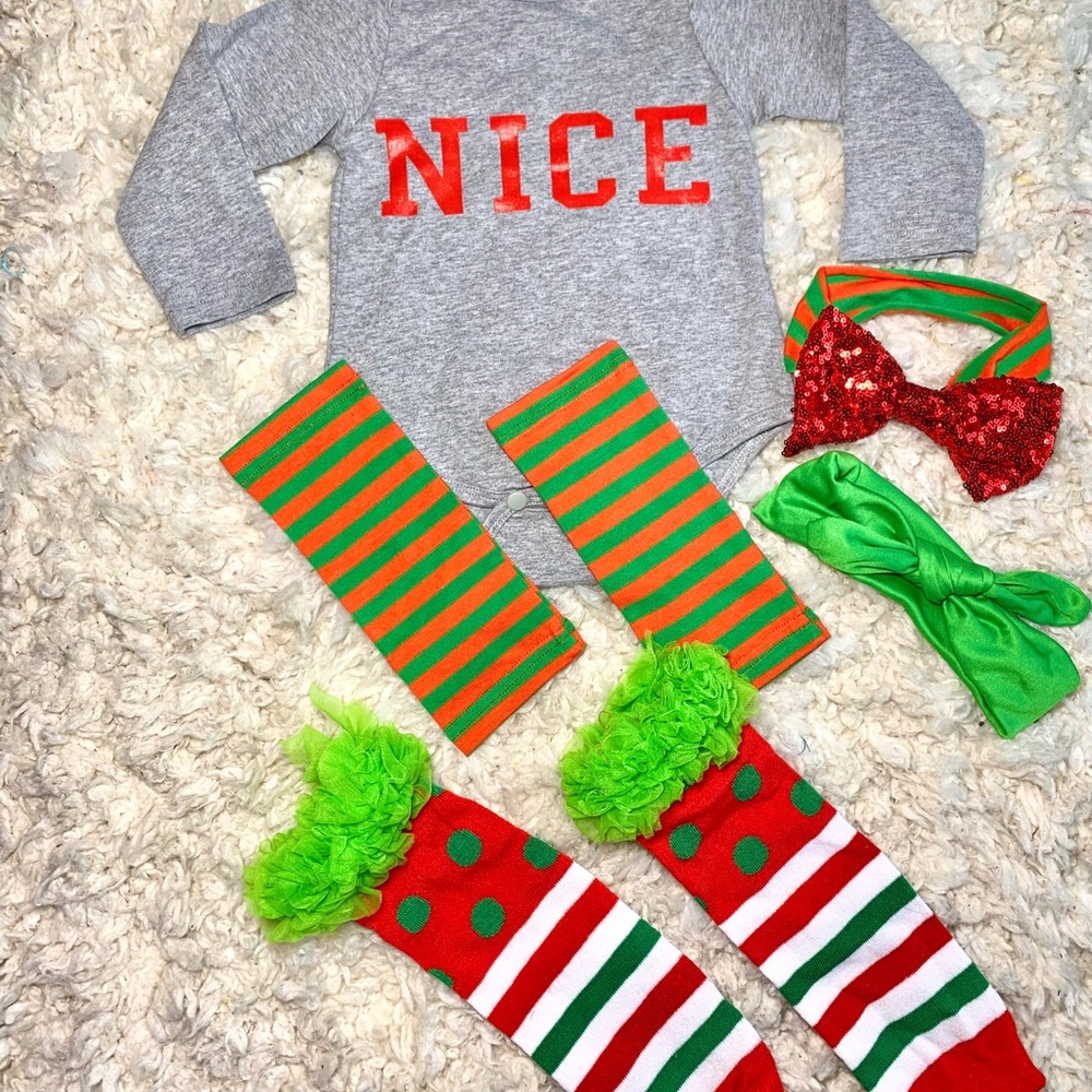 Baby girl Christmas outfit set